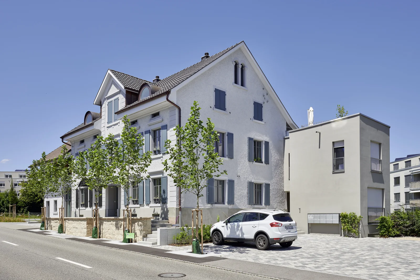 Das renovierte Alte Kolonialwarenhaus an der Bahnhofstrasse in Frick