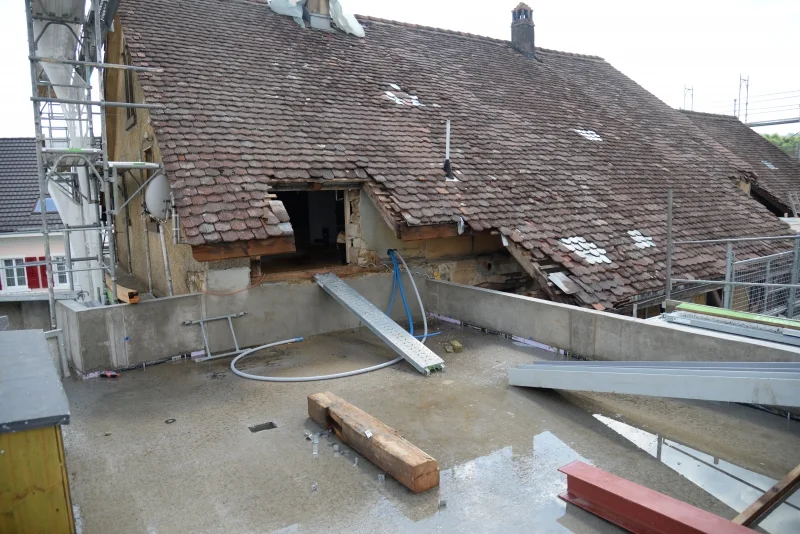Dachgeschoss Haupthaus – Bauphase Mai 2018